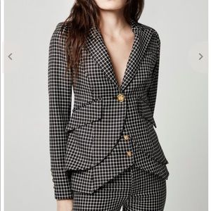 Smythe one-button blazer NWT, black grid print